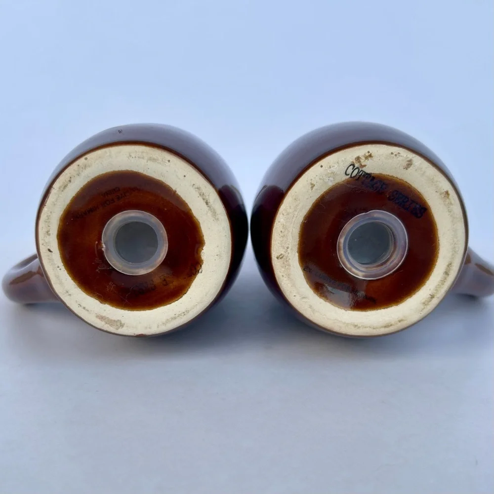Brown Ceramic Salt and Pepper Shakers Cottage Series